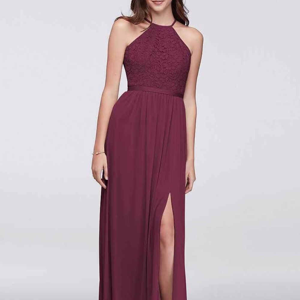 David’s Bridal Wine Bridesmaid dress